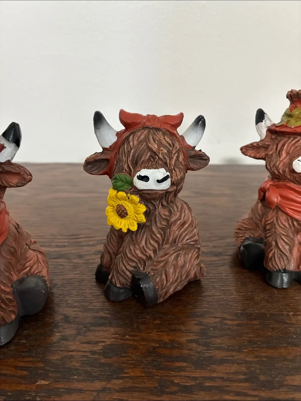 NWT- Set of 3- Fall Harvest- The rHighland Cow Figurines